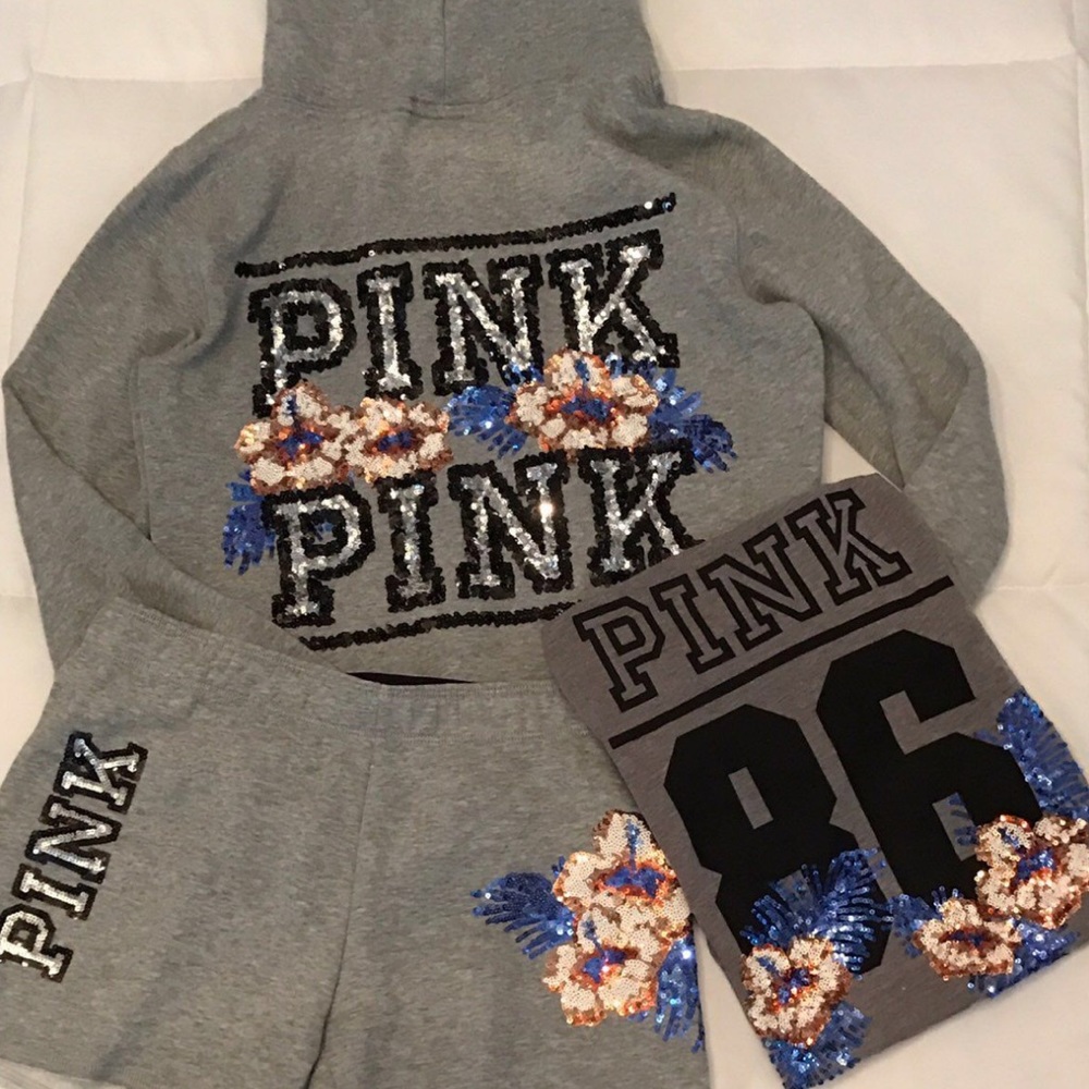 PINK VS Rare Hibiscus Flower 3 Item Complete Set